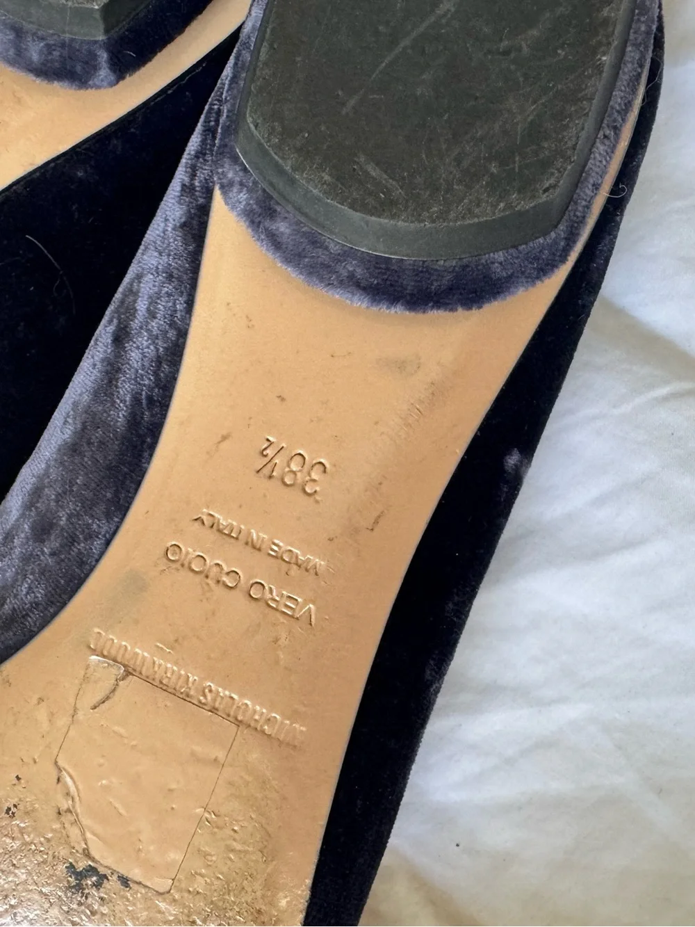 Nicholas Kirkwood Beya loafers in purple blue velvet. Size 38.5 EUC $595 retail